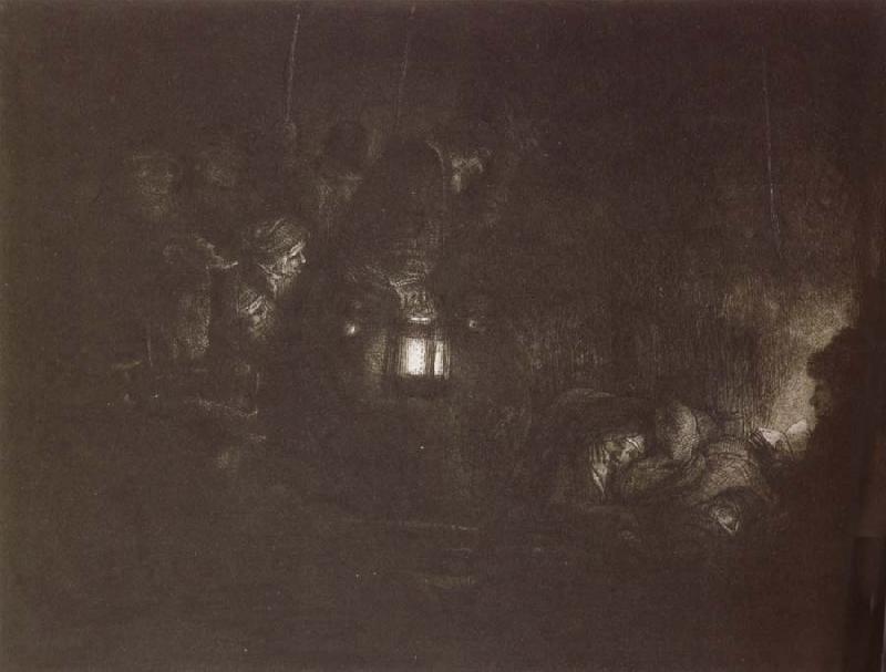 REMBRANDT Harmenszoon van Rijn The Adoration of the  Shepherd A Night piece